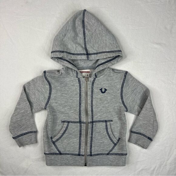 True Religion Kid’s Zip up Sweatshirt 2t Grey - Picture 1 of 6